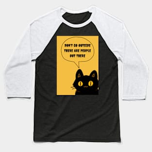 Yellow Eyes Cat Baseball T-Shirt